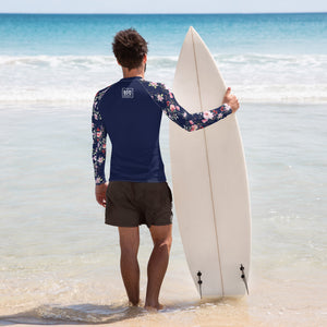 TBP Blue Floral Men's Rash Guard