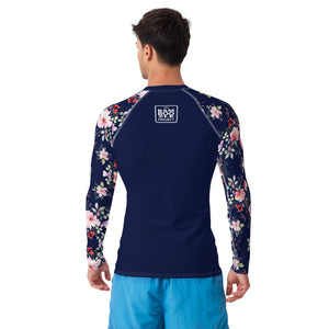 TBP Blue Floral Men's Rash Guard