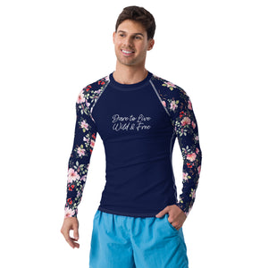 TBP Blue Floral Men's Rash Guard