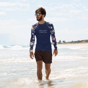 TBP Blue Floral Men's Rash Guard