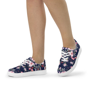Blue Floral Women’s Canvas Shoes