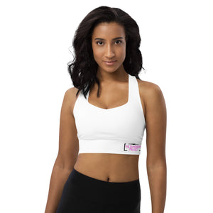 BamBoozle Logo Pink Longline sports bra