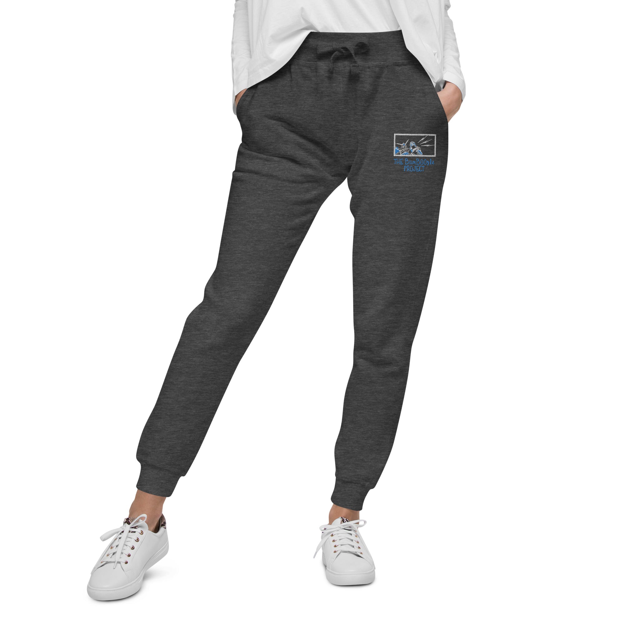 Robot Karaoke Embroidered Unisex fleece sweatpants