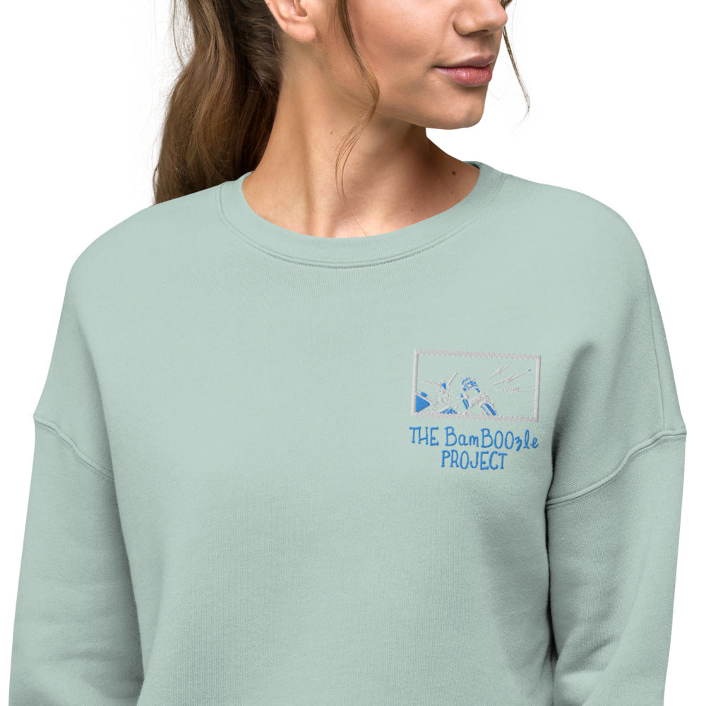 Robot Karaoke Embroidered Crop Sweatshirt